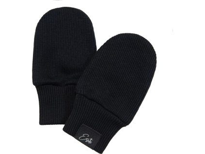 ESITO | Kojenecké rukavice žebrované Color Black (Velikost 56)