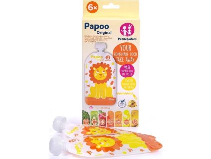 PETITEMARS PETITE&MARS Kapsička na jídlo Papoo Lev - 6 ks