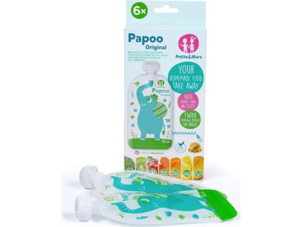 PETITEMARS PETITE&MARS Kapsička na jídlo Papoo Slon - 6 ks