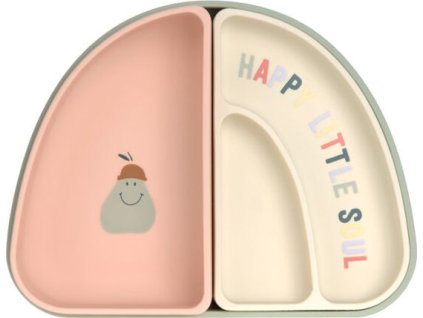 LÄSSIG BABIES LÄSSIG Dish Set Silicone Section Happy Fruits 2025 cherry (Varianta LÄSSIG Dish Set Silicone Section Happy Fruits 2025 cherry)