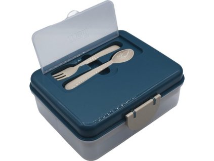 Dvoupatrová krabička na svačinu 1446 ml - Luxe modrá/béžová