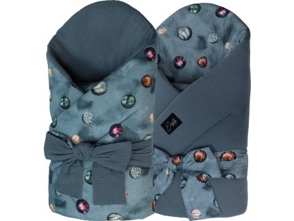 ESITO Mušelínová zavinovačka pro miminko Planets 85x85 cm - 85 x 85 cm