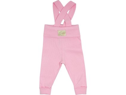 ESITO | Rostoucí žebrované kalhoty s laclem Color Pink (Velikost 56 - 62)