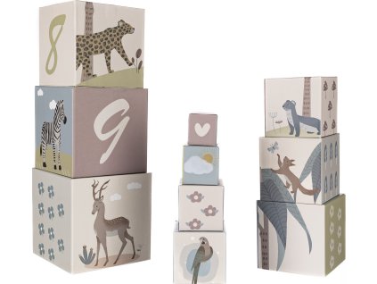 ZOPA Dětské stohovací kostky kartonové 10ks