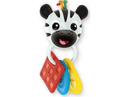 BABY EINSTEIN BABY EINSTEIN Kousátko s chrastítkem zebra Zen™ Shake-a-Shape bez BPA 0m+