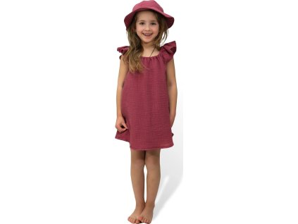 ESITO | Dívčí mušelínové šaty Ruby red (Velikost 80 - 86)