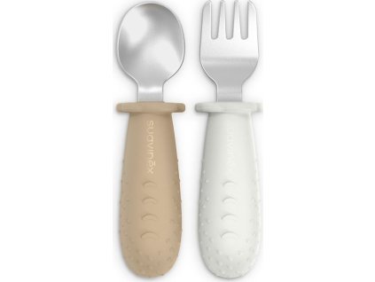 SUAVINEX | Lžička a vidlička COLOUR ESSENCE - krémová (Varianta SUAVINEX | Lžička a vidlička COLOUR ESSENCE - krémová)