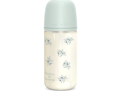 SUAVINEX | Láhev sklo POETRY 240 ml fyziologická SX PRO +3 MF - modrá (Varianta SUAVINEX | Láhev sklo POETRY 240 ml fyziologická SX PRO +3 MF - modrá)