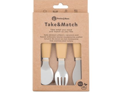 PETITEMARS PETITE&MARS Sada příborů s nerezové oceli Take&Match Intense Ochre 12m+