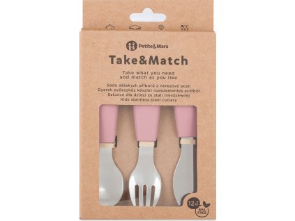 PETITEMARS PETITE&MARS Sada příborů s nerezové oceli Take&Match Dusty Rose 12m+