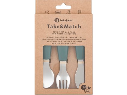 PETITEMARS PETITE&MARS Sada příborů s nerezové oceli Take&Match Misty Green 12m+