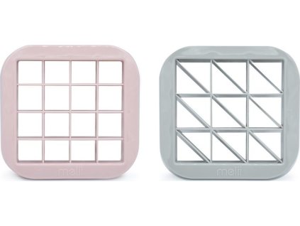 Vykrajovač na sendviče 2ks - čtverec a trojúhelník - růžový/ šedý