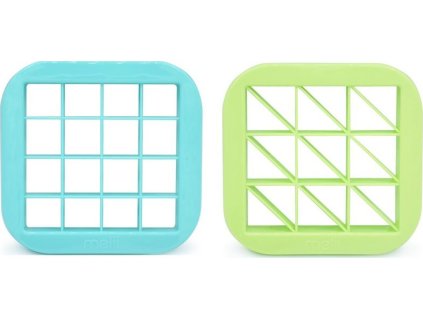 Vykrajovač na sendviče 2ks - čtverec a trojúhelník - modrý/ zelený