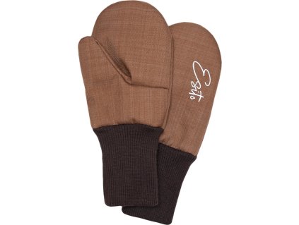 ESITO | Zimní palcové rukavice softshell s beránkem Lamb Brown (Velikost 3 - 5 let)