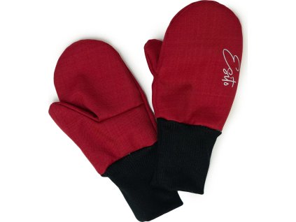 ESITO | Zimní palcové rukavice softshell s beránkem Lamb Red (Velikost 2 - 3 roky)
