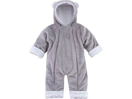 ESITO | Zimní kojenecký overal Minky Teddy White (Velikost 80 - 86)