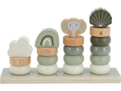 label label male skladaci krouzky olive green