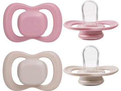 Dudlíky silikonové 0-6m, 2ks - berry/blush