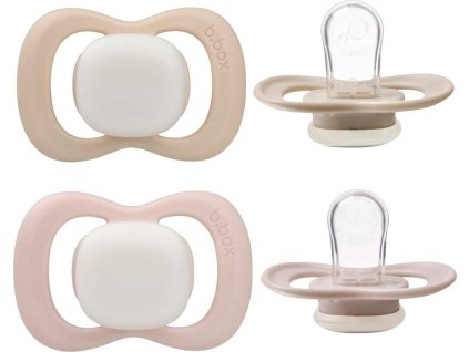 Dudlíky silikonové 0-6m, 2ks - GLOW blush/latte