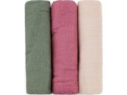 PETITEMARS PETITE&MARS Sada plen bambusová mušelínová 3ks Moussy Botanic Tones 68 x 68 cm