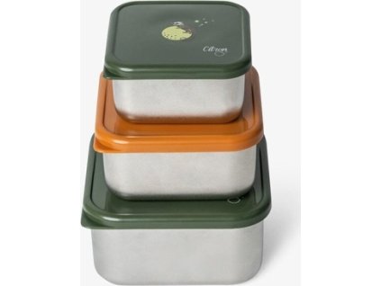 citron sada 3 stohovatelnych boxu z nerezu tiger