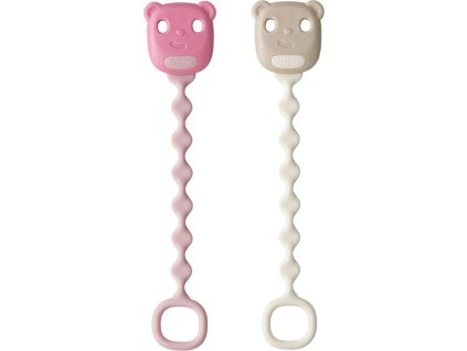 Silikonový klip na dudlík, 2 ks - blush/vanilla