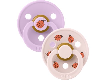BIBS Studio Colour cumliky z prirodneho kaucuku velkost 2 Ladybug VioletSkyMix 12025103 5713795270699