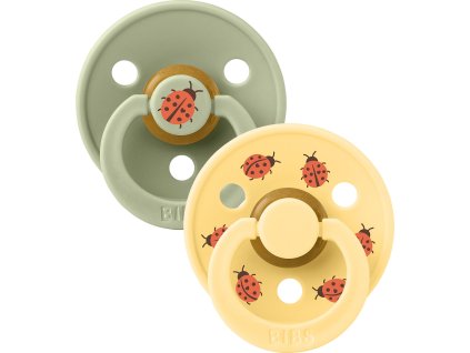 BIBS Studio Colour cumliky z prirodneho kaucuku velkost 2 Ladybug SageMix 12025102 5713795270668