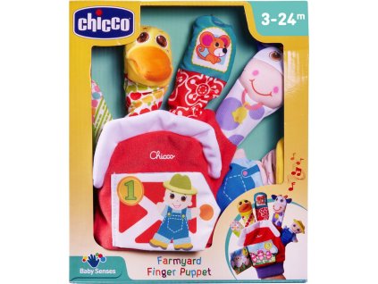 CHICCO CHICCO Maňásek na ruku se zvuky Farma 3m+