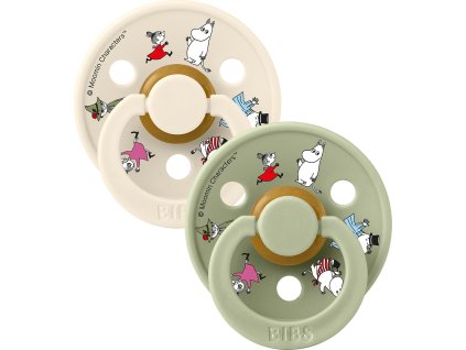 BIBS Moomin Colour cumlik z prirodneho kaucuku 2ks velkost 1 Friends Ivory Sage Mix 12031101 5713795273447