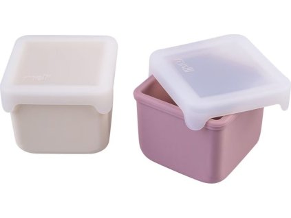 Silikonové krabičky na svačinu 237 ml, 2ks - růžové