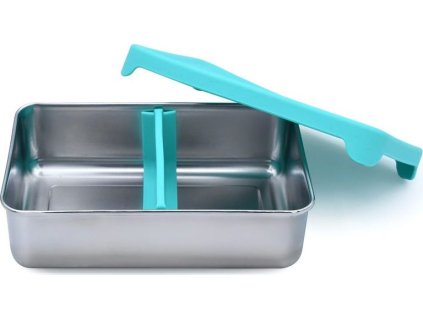 Nerezový Bento box 740 ml se silikonovým víkem - modrý