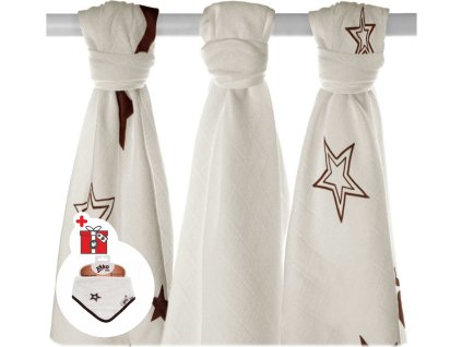 xkko bmb 70x70 natural brown stars mix gift m