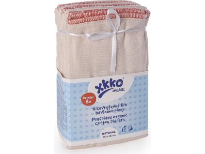 xkko organic cotton prefolds regular natural m