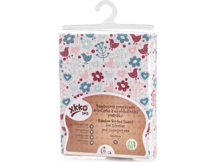 xkko bmb changing pad 50x70 flowers birds girls m 2