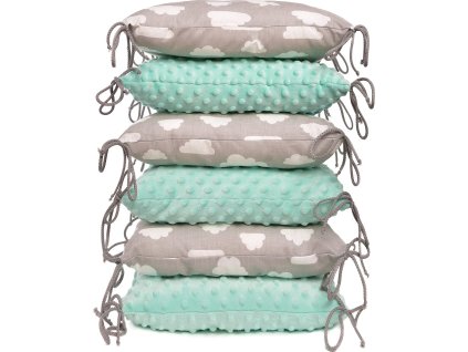 pm minky grey white clouds