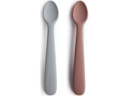 Mushie silikonova lyzicka 2ks stone cloudy mauve