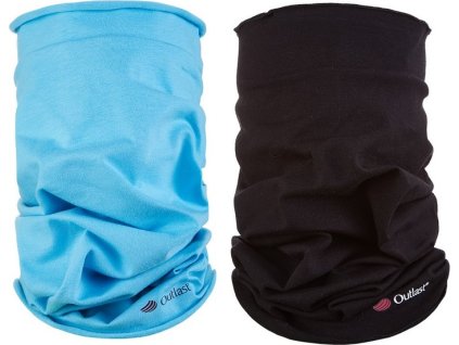 Little Angel set nákrčník multifunkční tenký Outlast® - sv.modrá/černá (Velikost UNI)