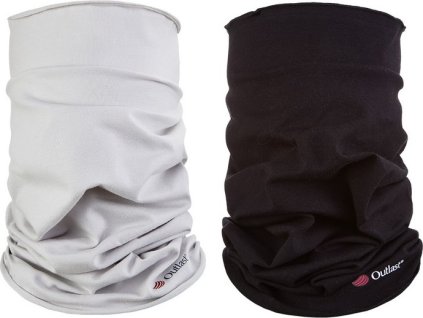 Little Angel set nákrčník multifunkční tenký Outlast® - sv.šedá/černá (Velikost UNI)