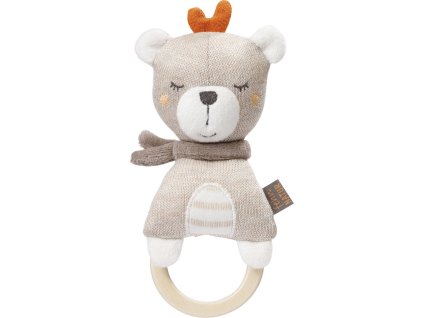 BABY FEHN Plyšový medvídek s dřevěným držákem (Varianta FehnNatur 2.0)