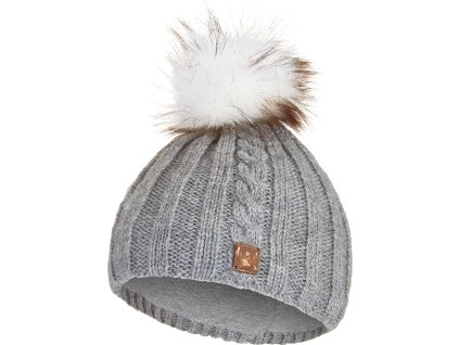 Little Angel Čepice pletená žebro copánek Outlast ® - tm.šedá (Velikost 5 | 49-53 cm)
