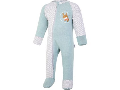 Little Angel overal smyk DR Outlast® - lišejník melír/pruh bílošedý melír (Velikost 62)