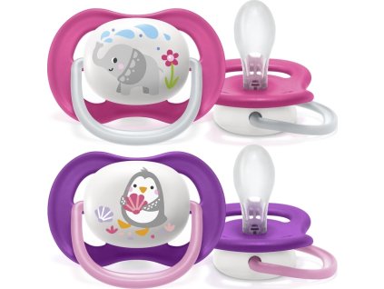PHILIPS AVENT Philips AVENT Šidítko Ultra air Zvířátko 6-18m dívka, 2 ks