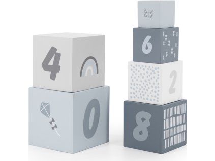 label label stohovatelne kostky cisla modre