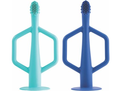 tiny twinkle silikonovy zubni kartacek 2 ks mint indigo