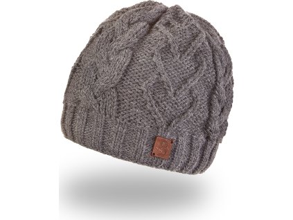 Little Angel Čepice pletená srdce Outlast ® - tm.šedá (Velikost 5 | 49-53 cm)