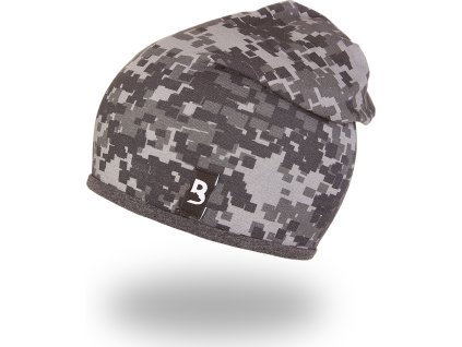 Little Angel Čepice podšitá vyšší Outlast® - pixel/tm.šedý melír (Velikost 5 | 49-53 cm)