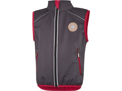 Little Angel vesta softshell STRETCH - šedá/růžová (Velikost 86)