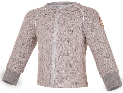 Little Angel kabátek podšitý Outlast® - šedá/pruh bílošedý melír (Velikost 62-68)