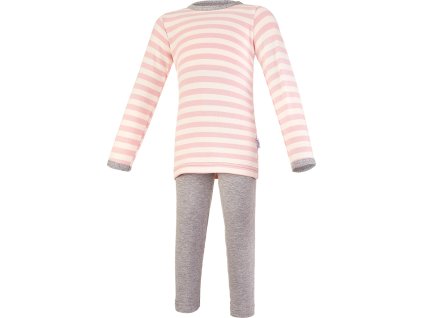 Little Angel pyžamo DR smyk Outlast® - pruh růžový/šedý melír (Velikost 92)